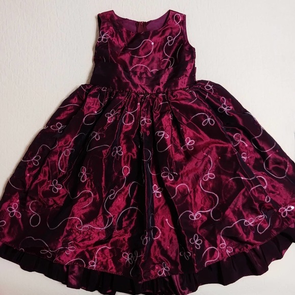 My Best Kid party special occasion dress size 5-6 burgundy sequins formal dressy - Picture 4 of 6
